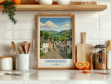 Hawkshead Print, Lake District Wall Art with Border, Cumbria Poster, England Travel Print, Hawkshead Gift Print