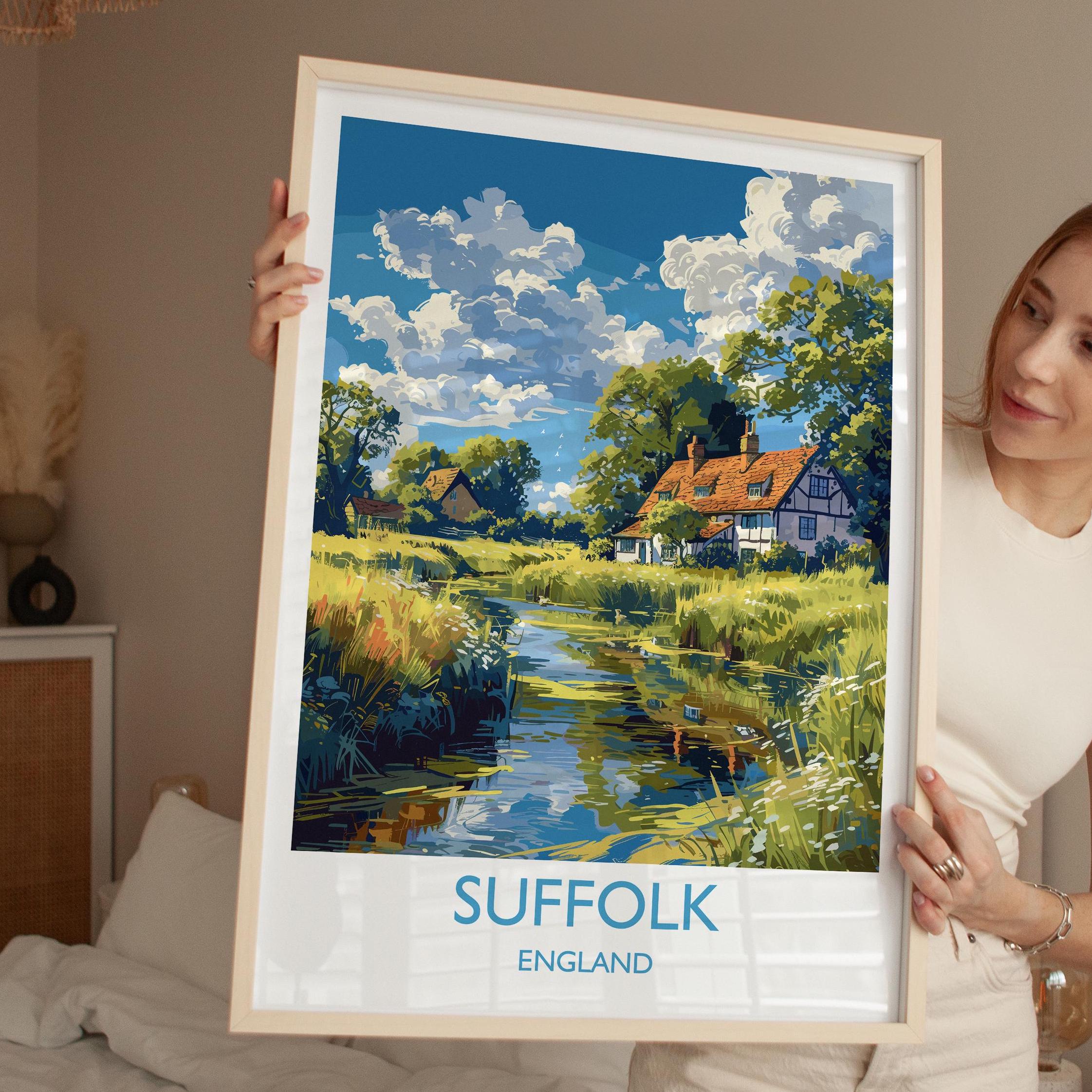 Suffolk Print Wall Art, Travel Poster of Suffolk, England, Suffolk Art Lovers Gift, England Wall Art Print NQ Media Designs