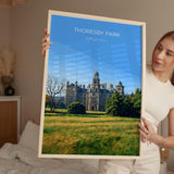 Thoresby Park Travel Print Wall Art, Travel Poster of Thoresby Park, Thoresby Hall, Nottinghamshire, England, English Countryside Art Gift NQ Media Designs
