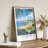 Mudeford Travel Print, Travel Poster of Mudeford, England, Mudeford Beach Christchurch, Dorset Coast Art, Dorset Gift, Wall Art Print NQ Media Designs