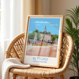 Retford Travel Poster Wall Art, Travel Print of Retford, Nottinghamshire, England, English Market Town Gift, Nottingham Art NQ Media Designs