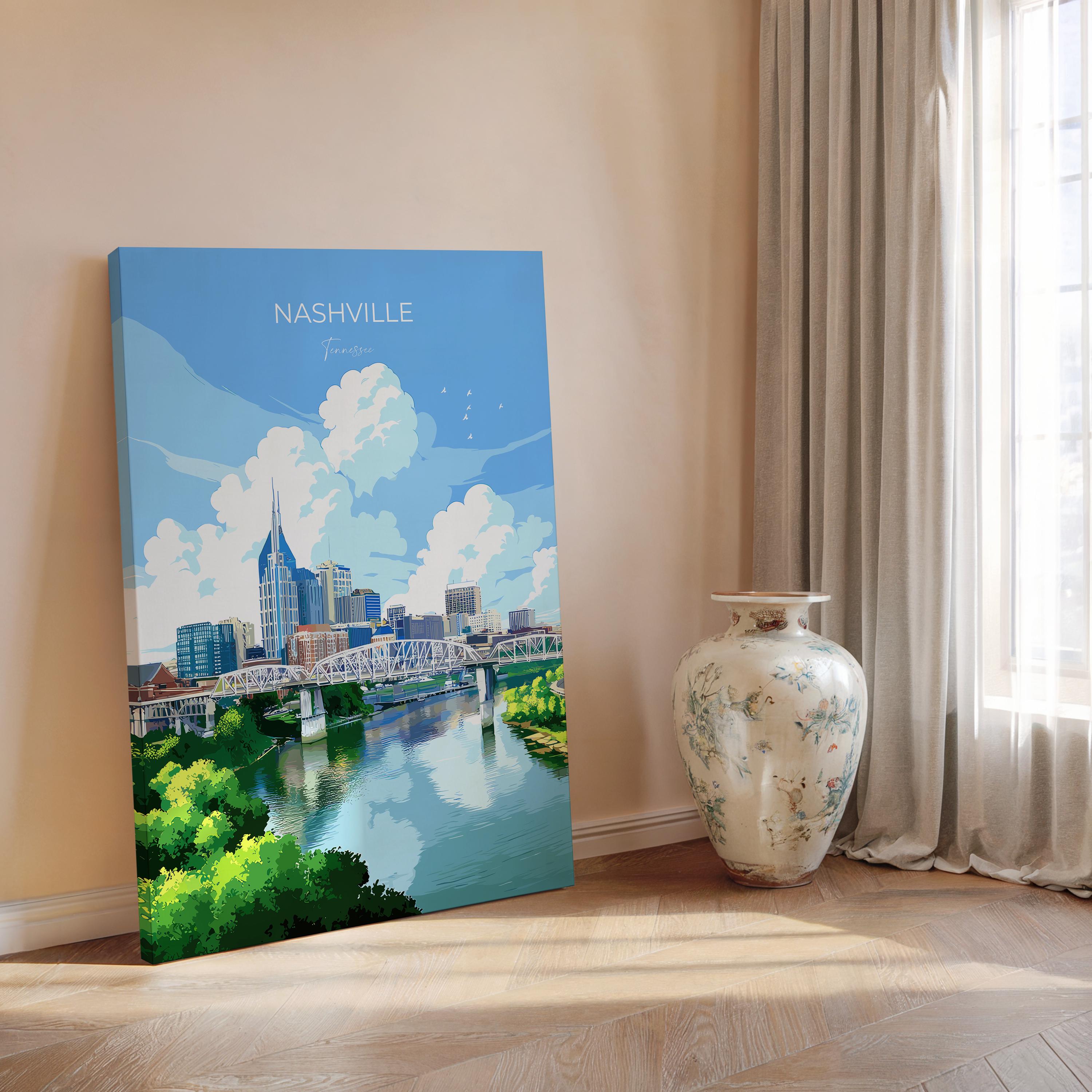 Nashville Travel Poster Wall Art, Travel Print of Nashville, Nashville Art Lovers Gift, Tennessee USA Art Gift NQ Media Designs