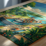 Panama Travel Poster, Panama Canal Wall Art, Panama City Skyline Print, Canal & Rainforest Poster, Central America Travel Poster