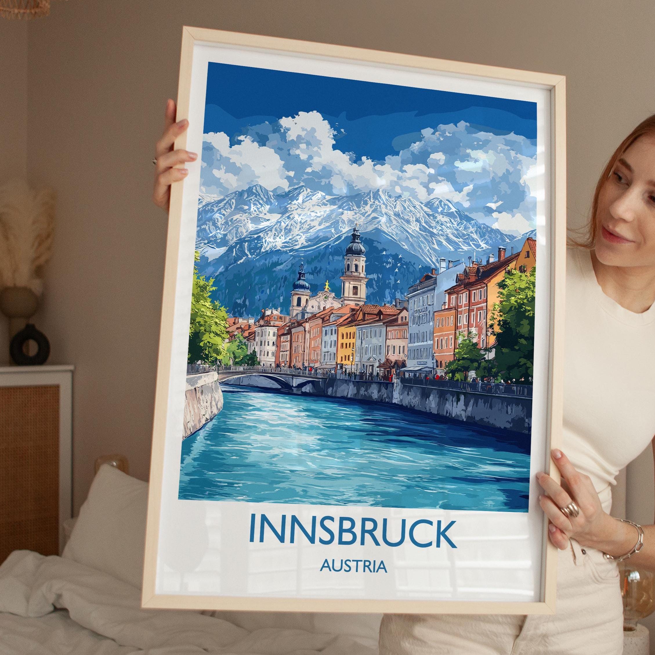 Innsbruck Poster, Travel Print of Innsbruck, Austria, Innsbruck Art Gift, Travel Europe Gift NQ Media Designs