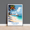 Zanzibar Travel Print, Travel Poster of Zanzibar, Indian Ocean Island Art, Zanzibar Wall Art Gift,