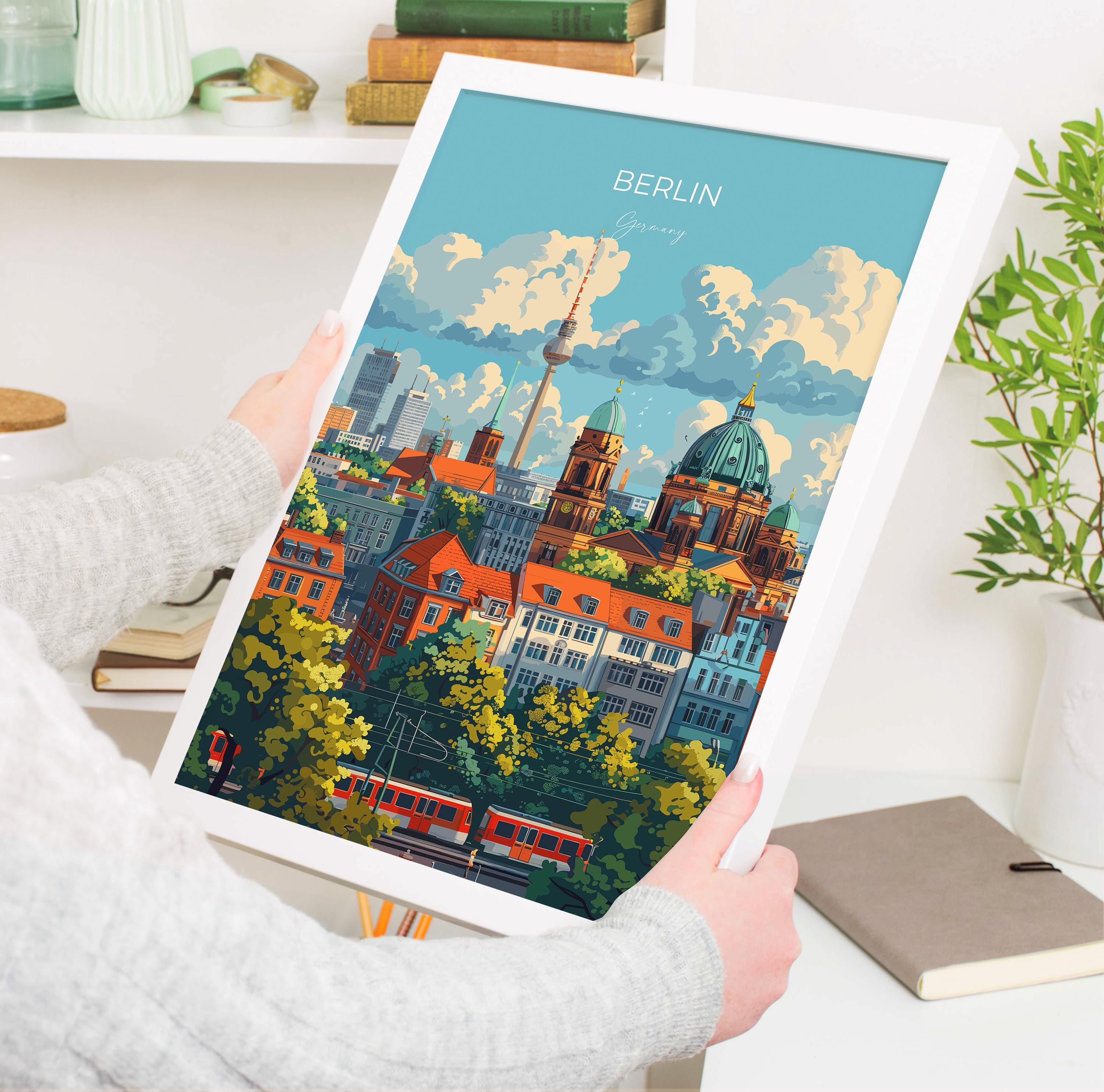 Berlin Travel Poster Wall Art, Travel Print of Berlin, Berlin Art Lovers Gift, Germany Art Gift NQ Media Designs