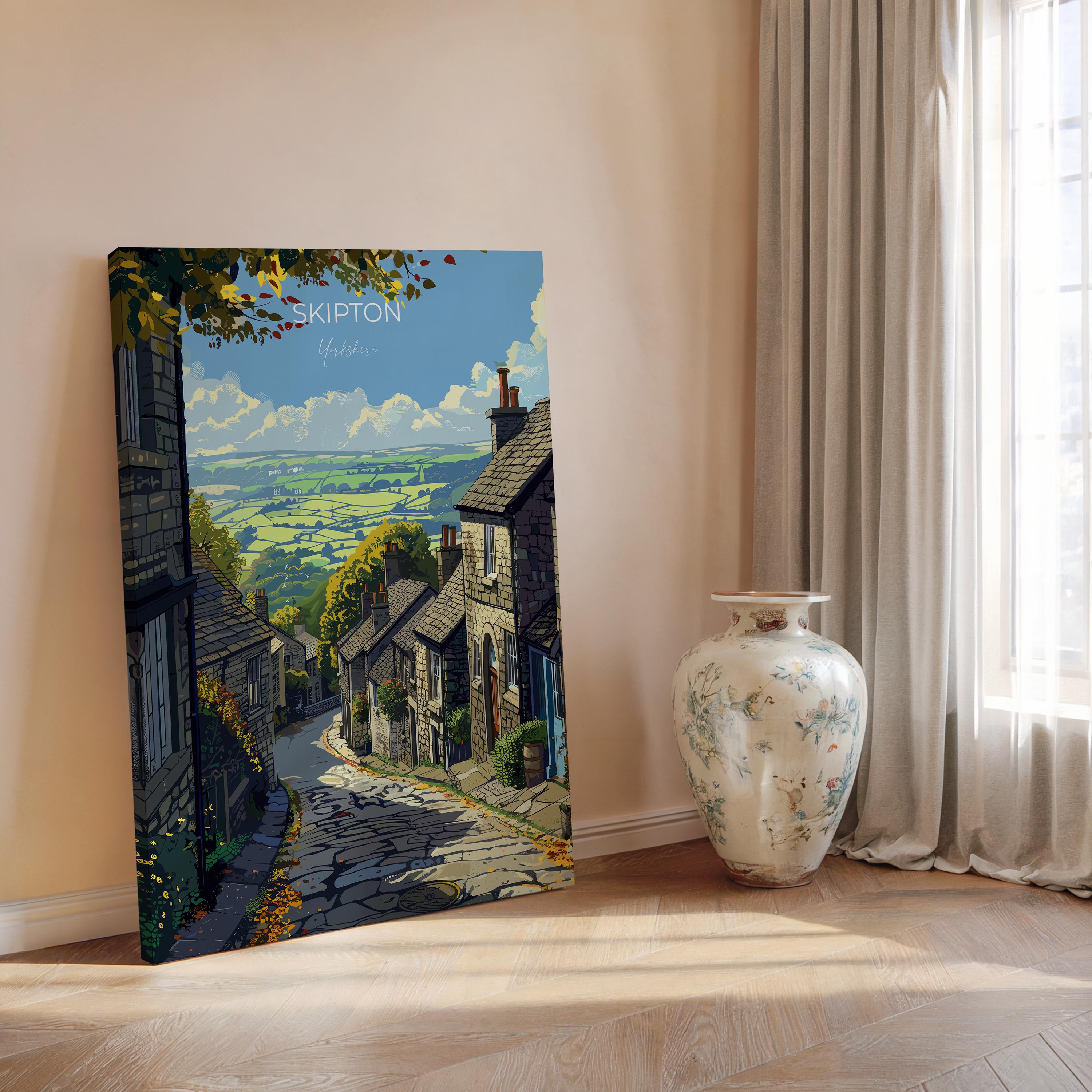 Skipton Travel Poster Wall Art, Travel Print of Skipton, Skipton Art Print, North Yorkshire Wall Print, Yorkshire Art Lovers Gift NQ Media Designs