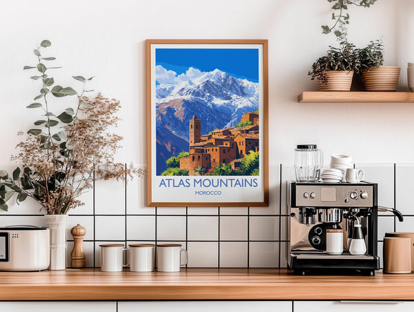 Atlas Mountains Travel Print Wall Art, Poster of Atlas Mountains Art Lovers Gift, Morocco Desert Wall Art
