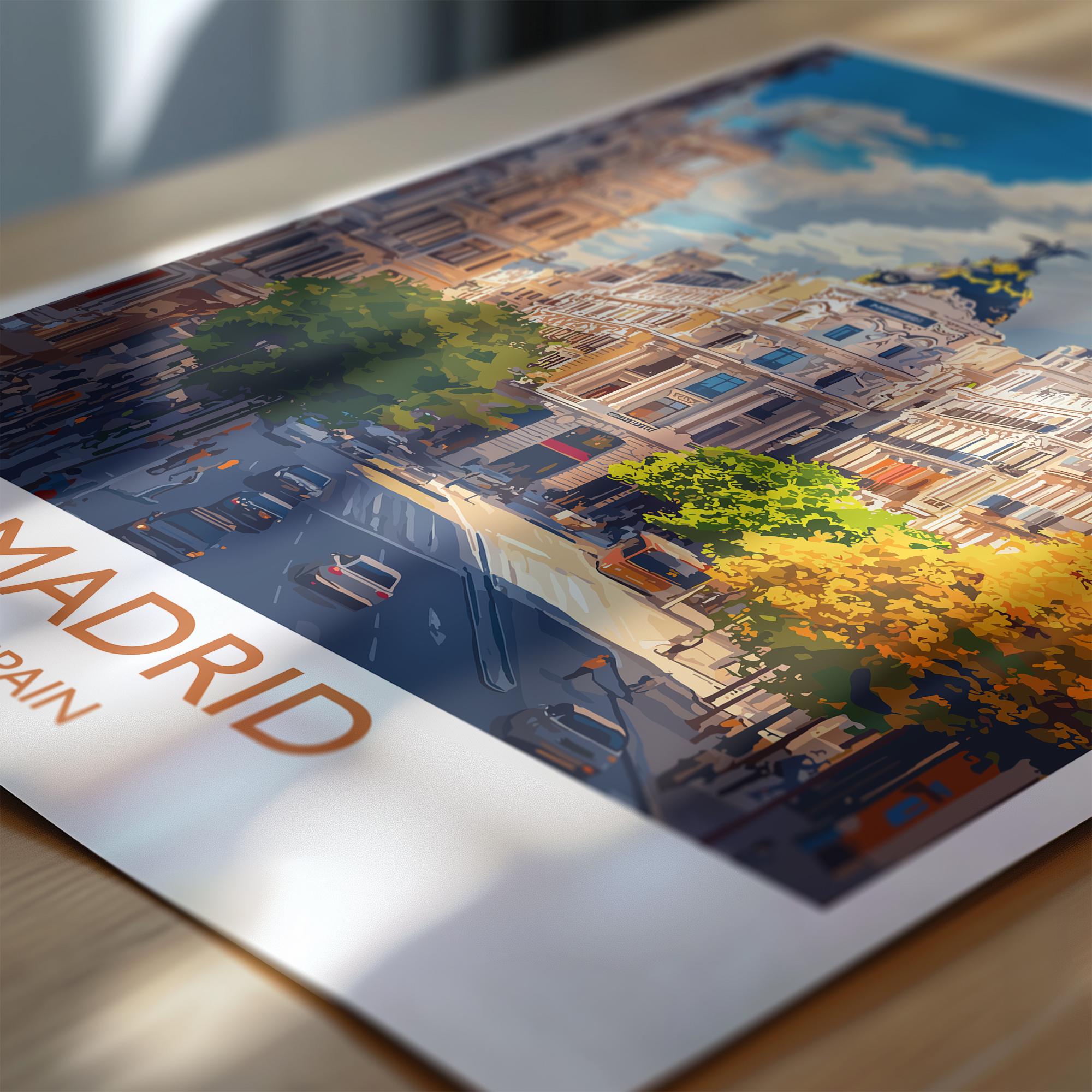 Madrid Travel Wall Art, Spain Print, Madrid Art Gift, Traveller Gift Art Poster, Holiday Gift NQ Media Designs