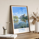 Newark Travel Poster Wall Art, Travel Print of Newark on Trent, Nottinghamshire, England, English Market Town Gift, Nottingham Art NQ Media Designs