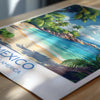 Mexico Travel Print Wall Art, Travel Poster of Mexico, Mexico Coast Art Gift, Mexico Art Lovers Gift,