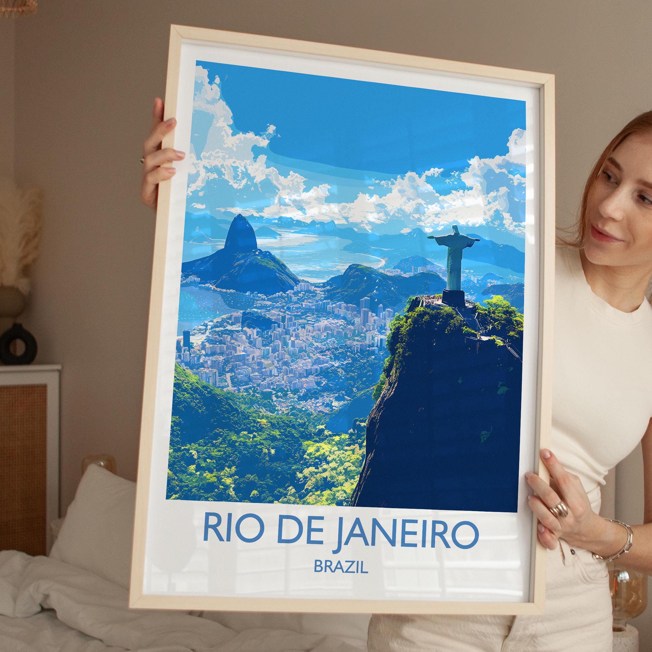 Rio De Janeiro Travel Print, Travel Poster of Rio De Janeiro , Brazil City Poster, Rio De JaneiroWall Art Lovers Gift, Brazil Art Gift NQ Media Designs