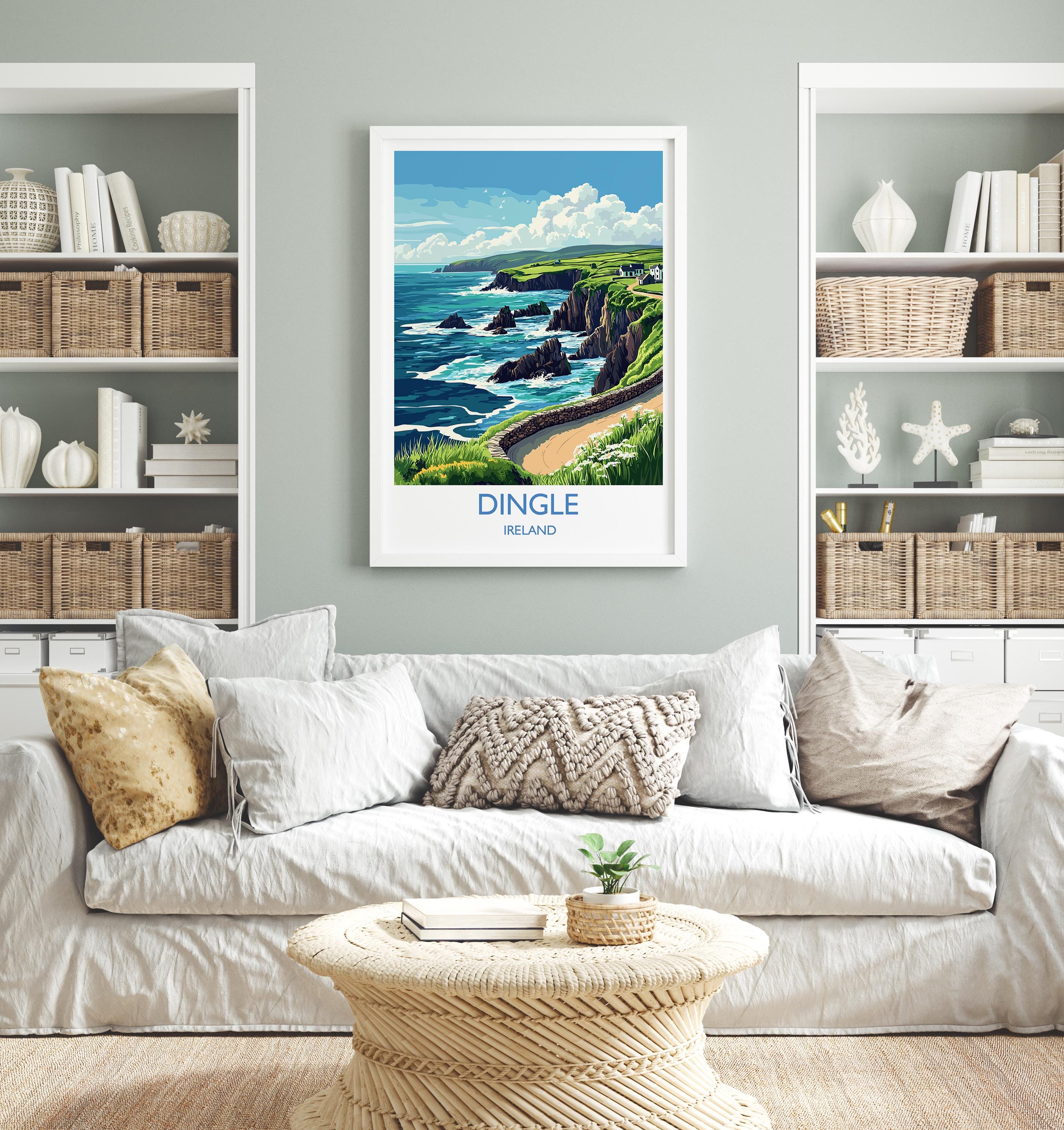 Dingle Poster, Travel Print of Dingle, County Kerry, Ireland Coast, Travel Wall Art Gift NQ Media Designs