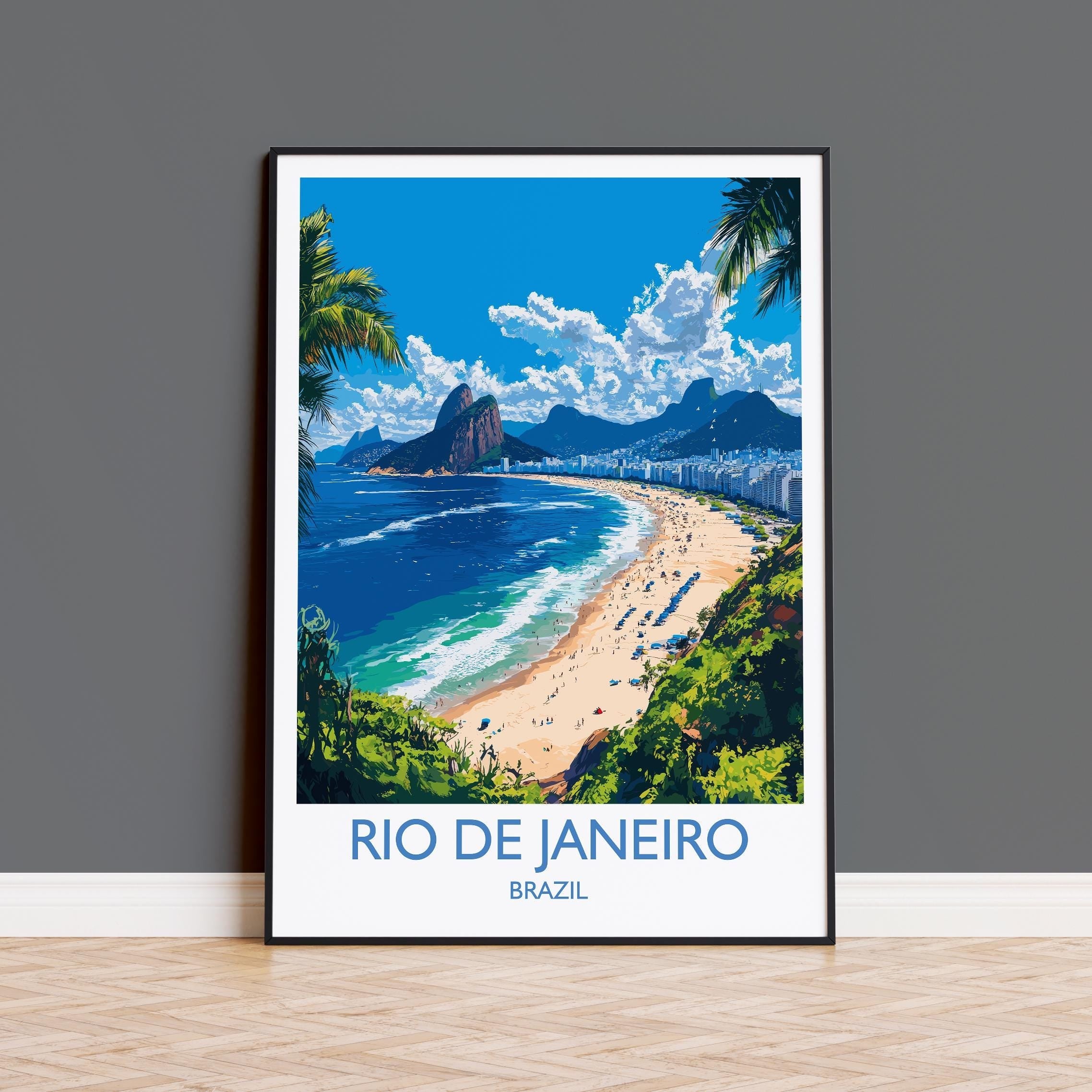 Rio De Janeiro Travel Print, Travel Poster of Rio De Janeiro , Brazil City Poster, Rio De JaneiroWall Art Lovers Gift, Brazil Art Gift NQ Media Designs