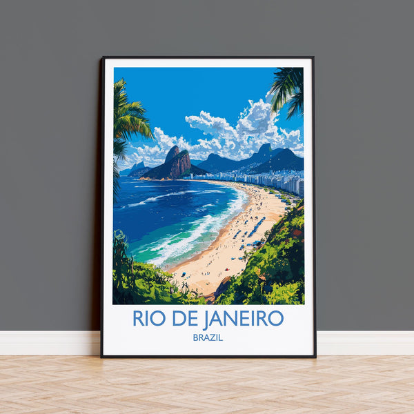Rio De Janeiro Travel Print, Travel Poster of Rio De Janeiro , Brazil City Poster, Rio De JaneiroWall Art Lovers Gift, Brazil Art Gift
