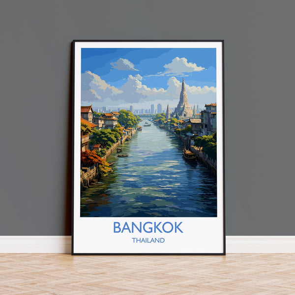 Bangkok Poster Wall Art, Bangkok Travel Print, Thailand Wall Art, Bangkok Art Lovers Gift, Thailand Gift