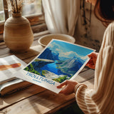 Trolltunga Travel Print, Travel Poster of Fjords, Norway Poster, Trolltunga Art Gift, Norway Art Lovers Travel Gift NQ Media Designs
