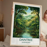 Daintree Rainforest Australia Travel Poster, Tropical Rainforest Wall Art, Queensland Nature Print, Forest Illustration, Australia Decor