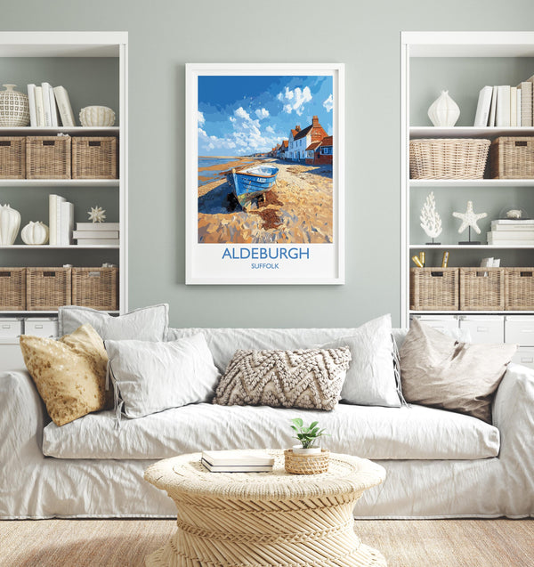 Aldeburgh Travel Print, Travel Poster of Aldeburgh, Aldeburgh Art Lovers Gift, Suffolk Coast Wall Art