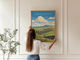 Ribblehead Viaduct Poster, Yorkshire Dales Wall Art, Settle Carlisle Railway Print, England Travel Poster, Ribblehead Gift