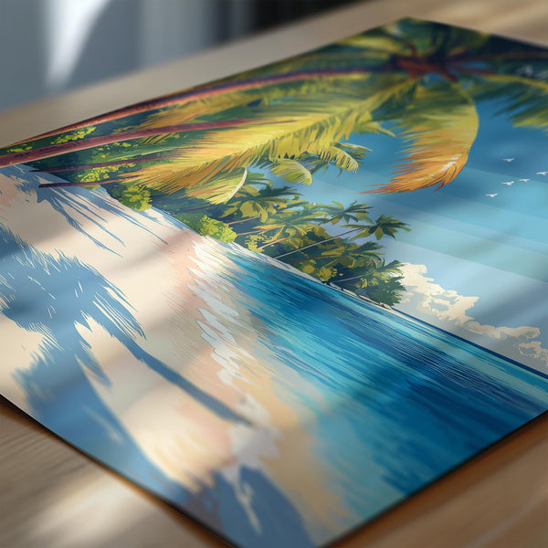 Maldives Travel Poster, Travel Print of Maldives, Indian Ocean Island Art, Maldives Wall Art Gift,