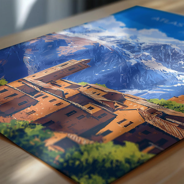 Atlas Mountains Travel Poster Wall Art, Travel Print of Atlas Mountains Art Lovers Gift, Morocco Wall Art