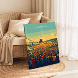 Glastonbury Travel Poster, Travel Print of Glastonbury, Somerset, England, Glastonbury Art, Festival Art Gift, Somerset Wall Art Print NQ Media Designs