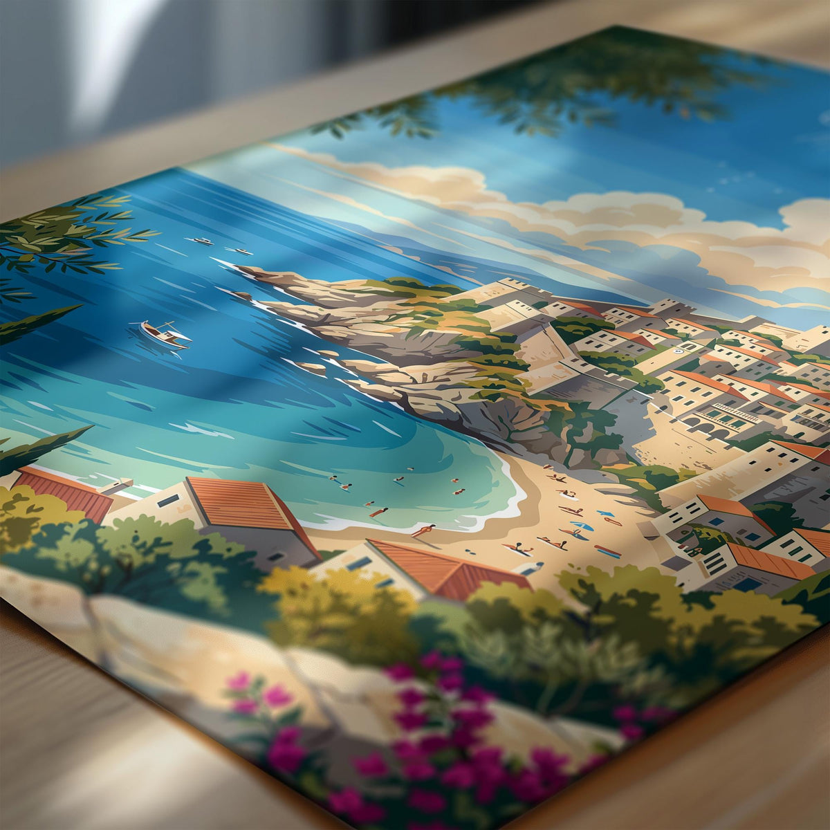 Ulcinj Montenegro Poster, Old Town Wall Art, Adriatic Coast Print, Balkans Travel Poster, Ulcinj Gift