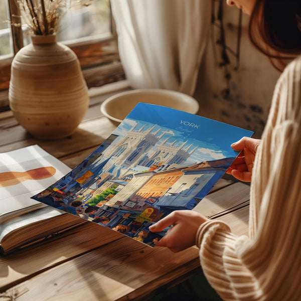 York Travel Print Wall Art, City of York Travel Poster, English Cities Art Gift, Wall Art Print