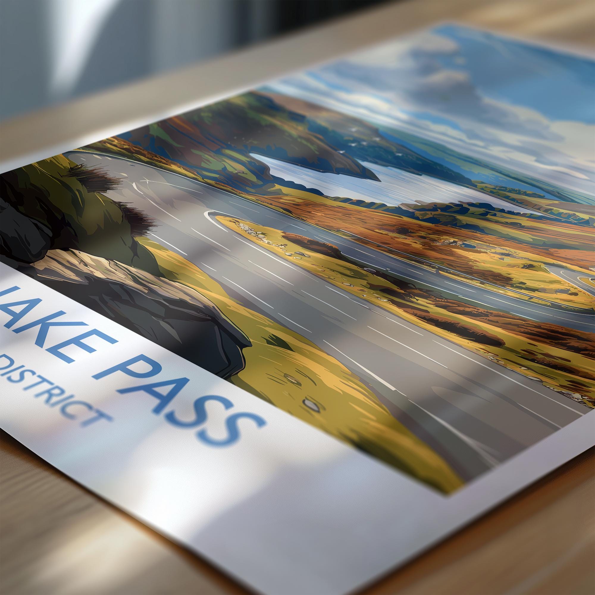Snakes Pass Peak District Travel Print Wall Art, Travel Poster of Peak District Art Lovers Gift, English Countryside NQ Media Designs