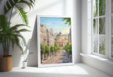Bucharest Travel Print, Romanian Athenaeum Wall Art, Bucharest City Poster, Historic Architecture Illustration, Europe Decor, Romania Gift