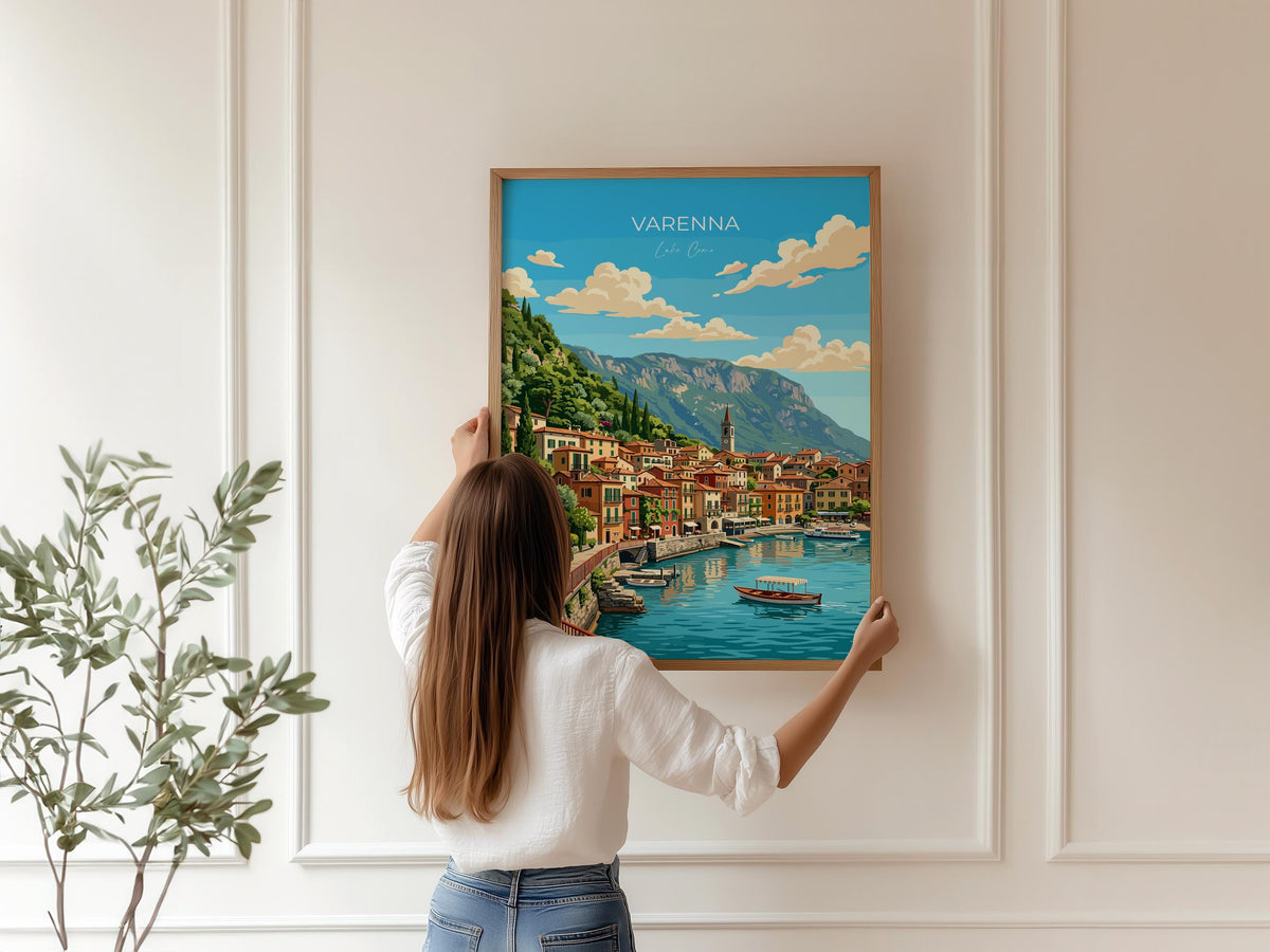 Varenna Lake Como Travel Poster | Italian Lakes, Italy Wall Art