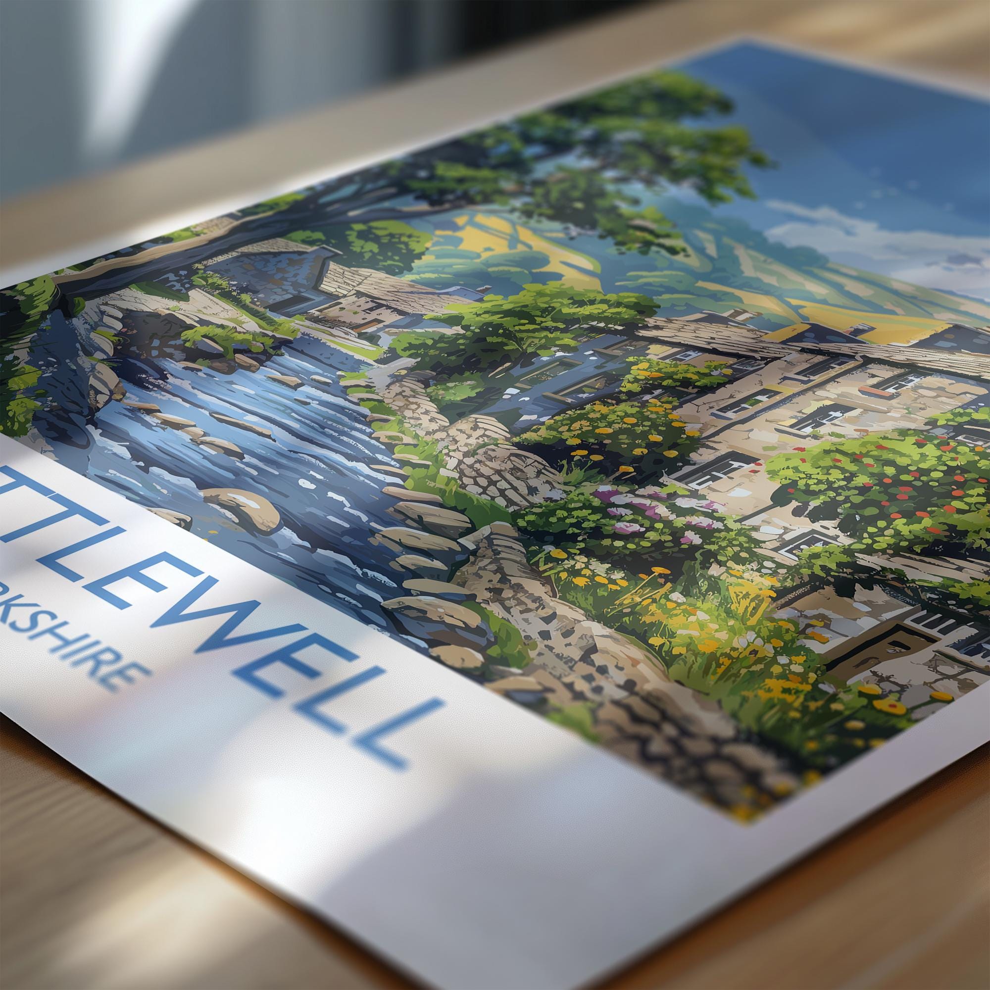 Kettlewell Travel Print Wall Art, Travel Poster of Kettlewell, Kettlewell Art Print, North Yorkshire Wall Print, Yorkshire Art Lovers Gift NQ Media Designs