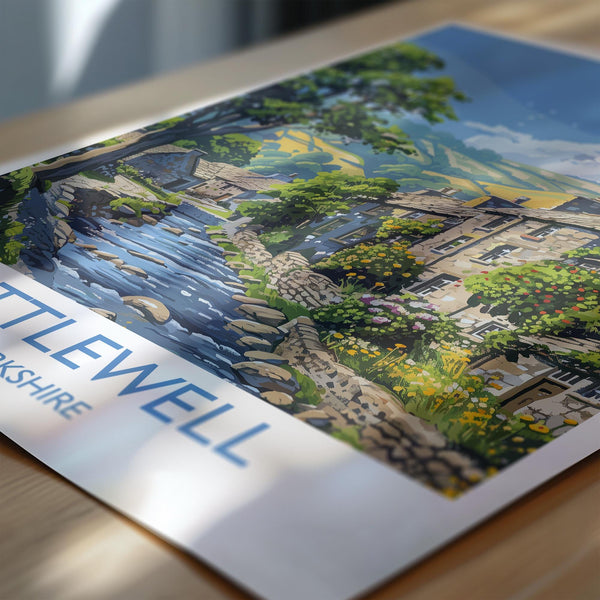 Kettlewell Travel Print Wall Art, Travel Poster of Kettlewell, Kettlewell Art Print, North Yorkshire Wall Print, Yorkshire Art Lovers Gift