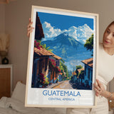Guatemala Travel Print, Travel Poster of Guatemala, Central America Poster, Guatemala Wall Art Lovers Gift NQ Media Designs