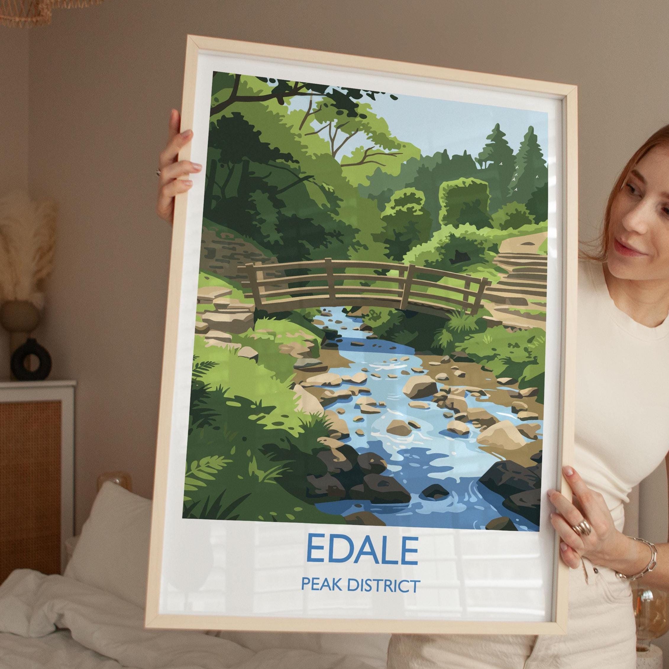 Edale Village, Peak District Travel Print Wall Art, Travel Poster of Peak District Art Lovers Gift, English Countryside NQ Media Designs