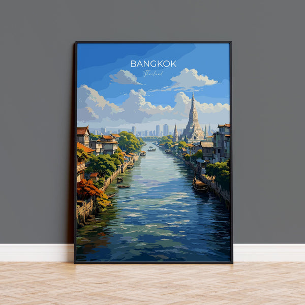 Bangkok Print Wall Art, Bangkok Travel Poster, Thailand Wall Art, Bangkok Art Lovers Gift, Thailand Gift
