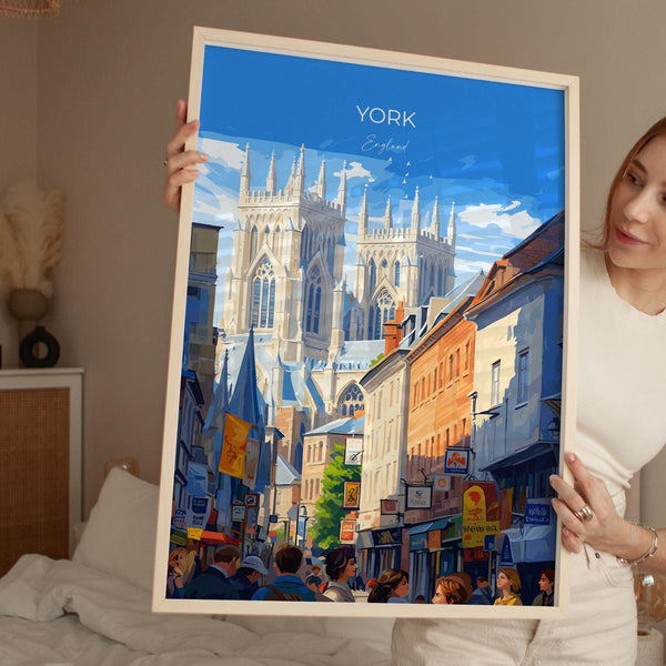 York Travel Print Wall Art, City of York Travel Poster, English Cities Art Gift, Wall Art Print