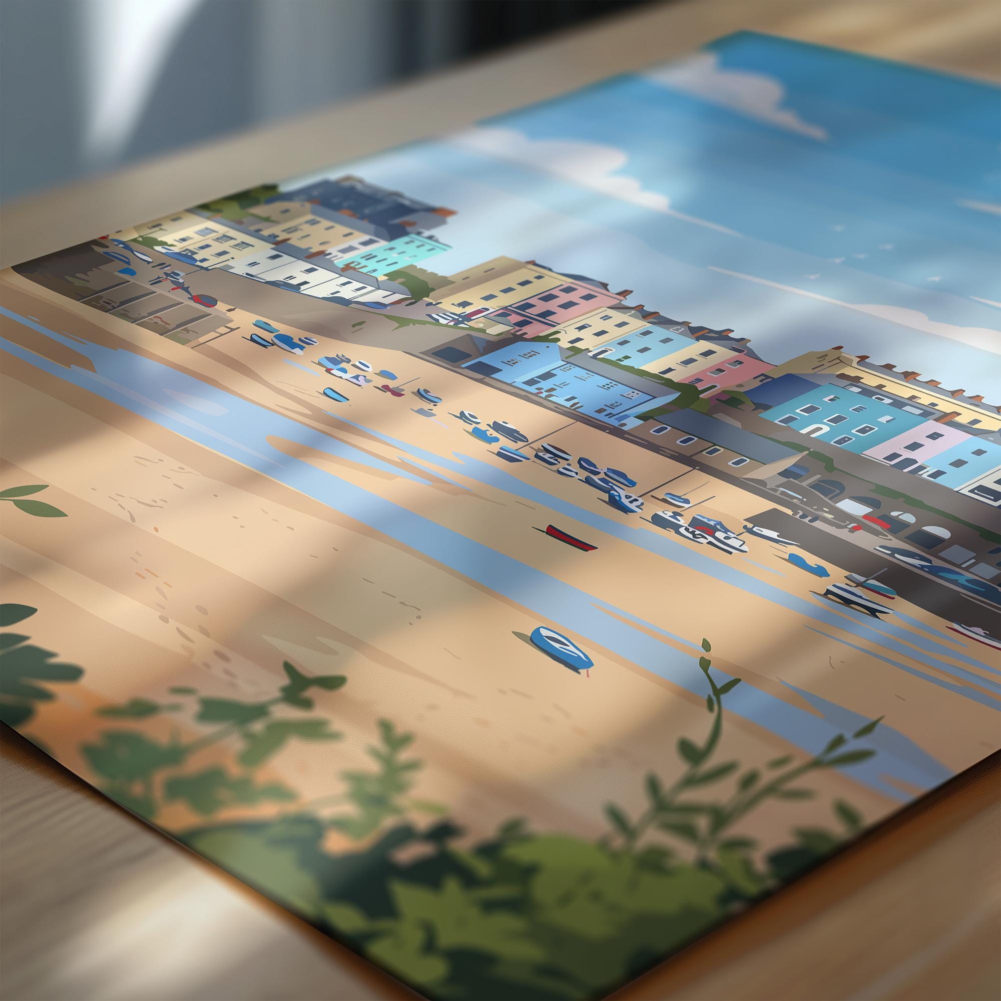 Tenby Travel Print Wall Art, Tenby Travel Poster, Wales, Pembrokeshire Coast, Welsh Art Gift, Wall Art Print NQ Media Designs