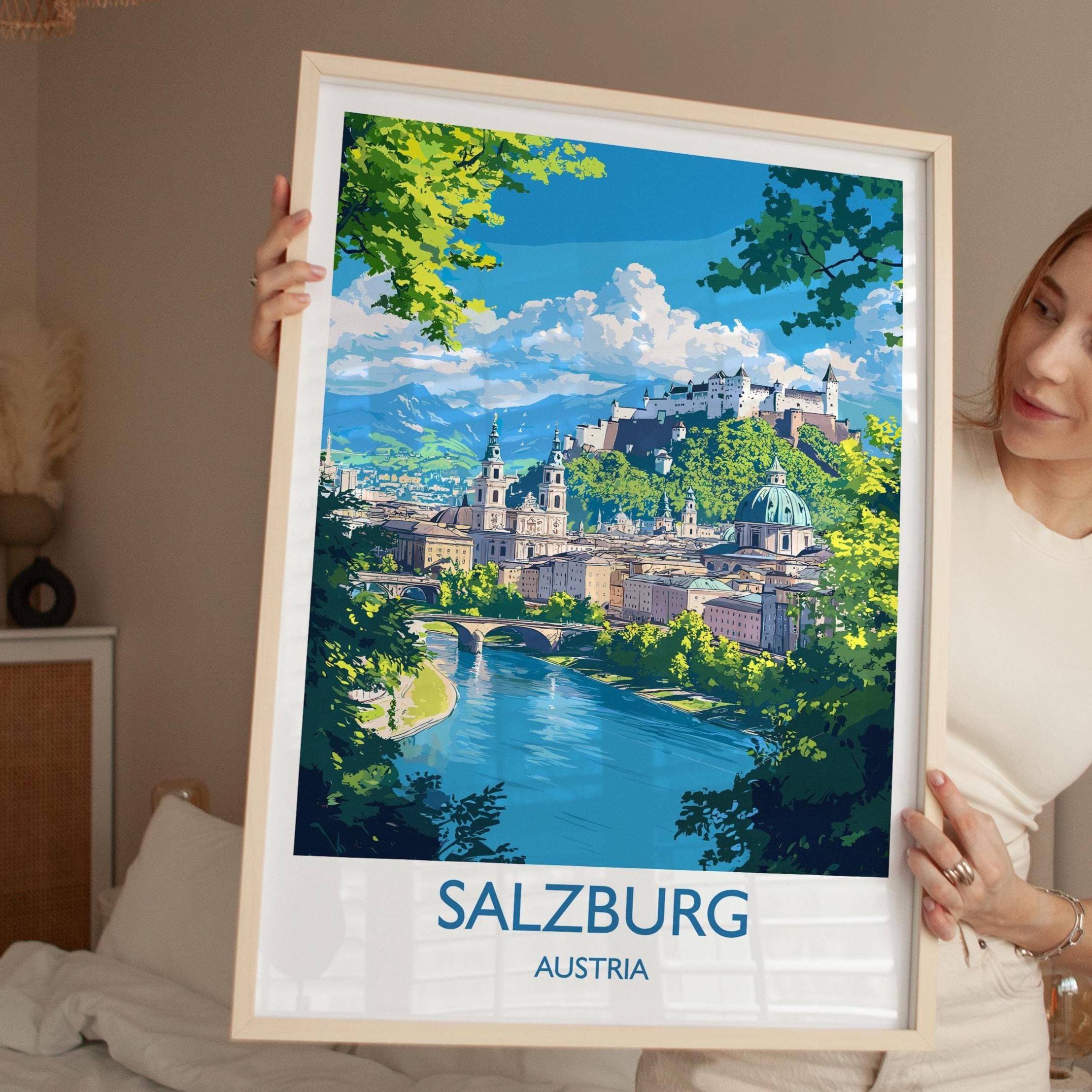 Salzburg Poster, Travel Print of Salzburg, Austria, Salzburg Art Gift, Travel Europe Gift NQ Media Designs