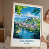 Salzburg Poster, Travel Print of Salzburg, Austria, Salzburg Art Gift, Travel Europe Gift