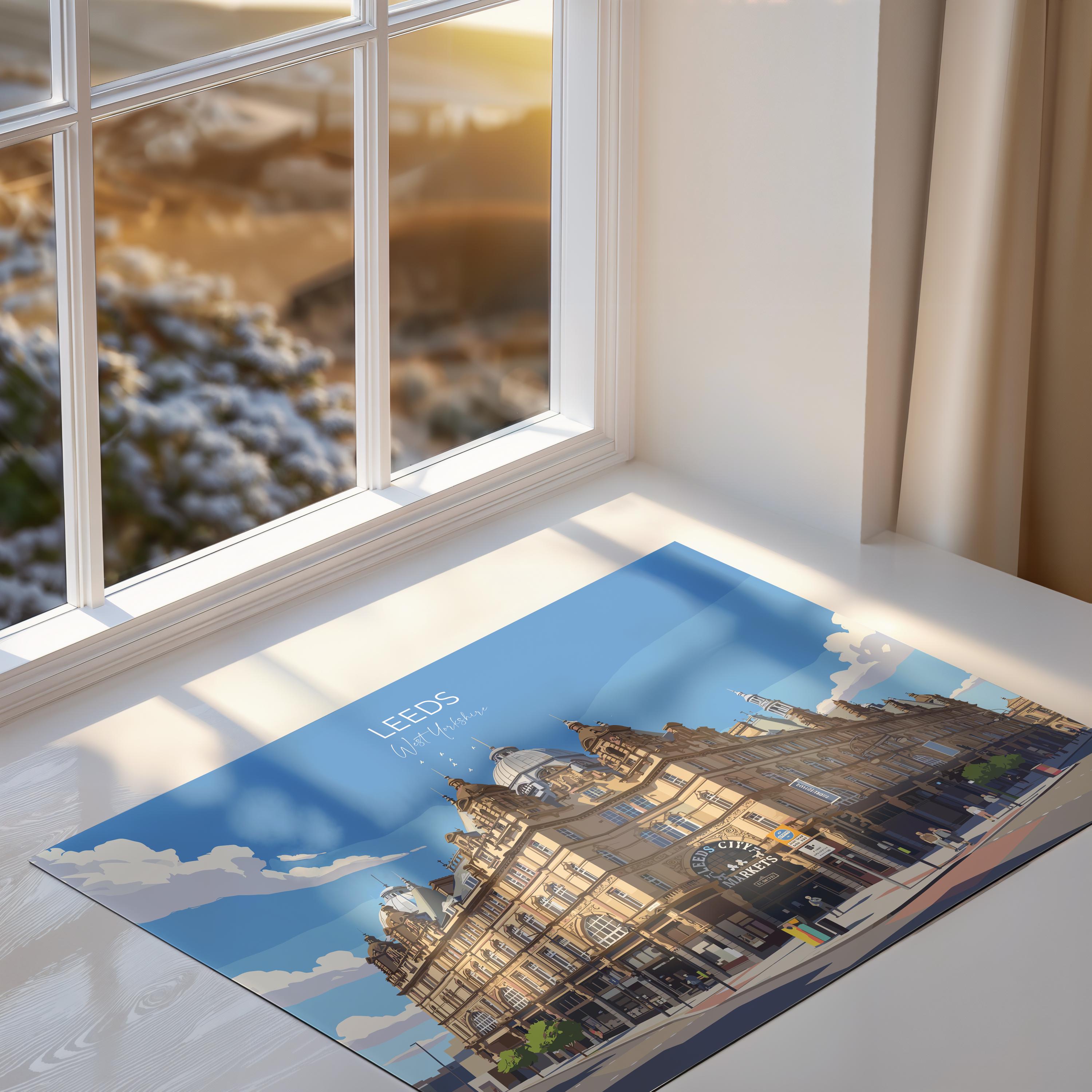 Leeds City Art Print, Leeds Markets, West Yorkshire Landscape Poster, England UK City Travel Decor NQ Media Designs