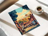 St Albans Travel Print Wall Art, Travel Poster of St Albans, Hertfordshire, England, English Cathedral City Gift NQ Media Designs