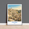 Matera Italy Print, Sassi di Matera Wall Art with Border, Basilicata Poster, Italian Cave City Print, Matera Gift Print