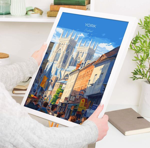 York Travel Print Wall Art, City of York Travel Poster, English Cities Art Gift, Wall Art Print