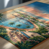 Darwin Australia Travel Print, Darwin Waterfront Wall Art, Northern Territory Poster, Tropical Cityscape Illustration, Australia Art Decor