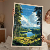 Kielder Forest Travel Print, Travel Poster of Kielder Forest, Kielder Water Reservoir, Kielder Forest Art, Northumberland Gift NQ Media Designs
