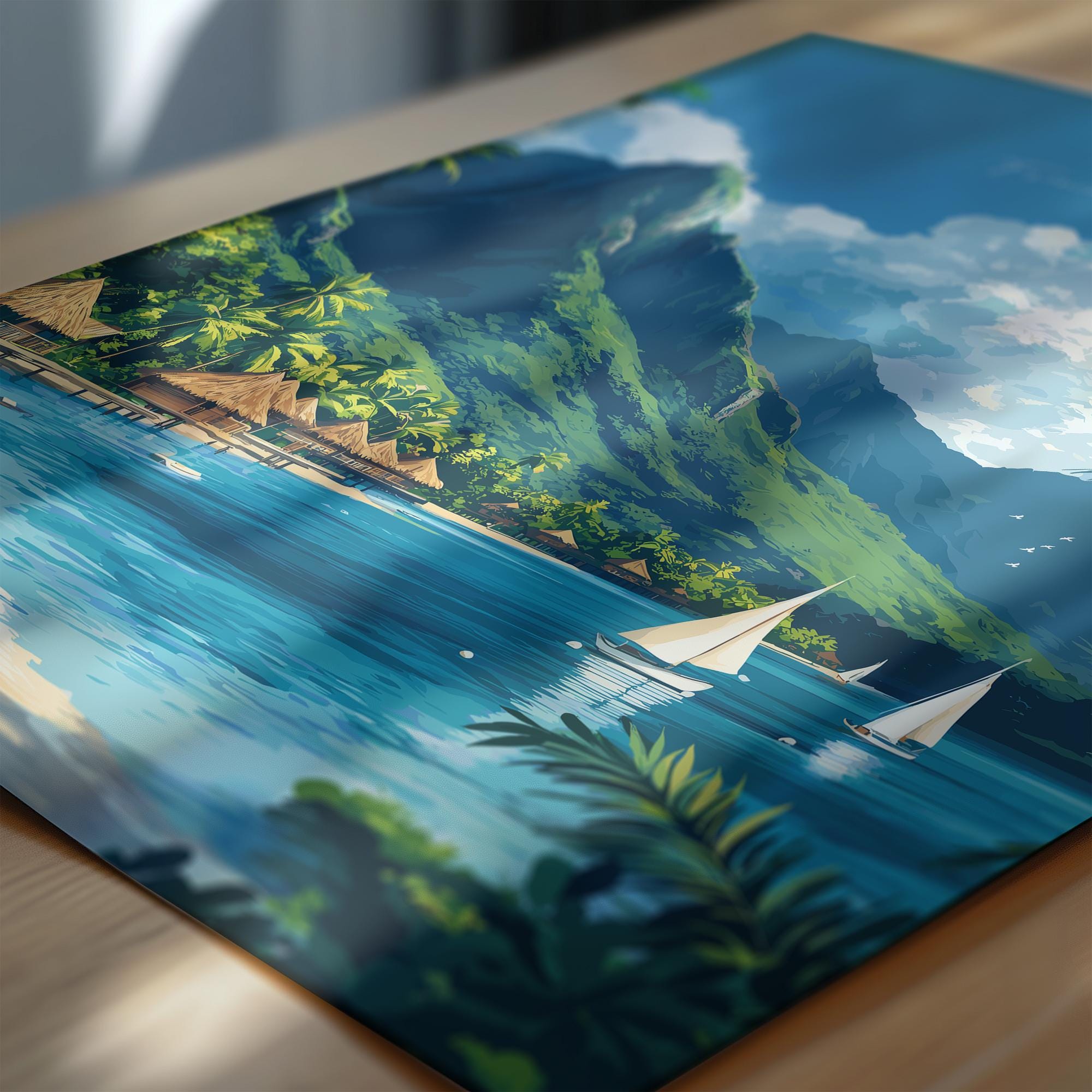 Tahiti Travel Print Wall Art, Travel Poster of Tahiti, French Polynesia, South Pacific Islands Art Lovers Gift NQ Media Designs