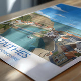 Staithes Travel Print, Travel Poster of Staithes, Yorkshire Gift, England, North Yorkshire Art, Staithes Gift, Wall Art Print NQ Media Designs