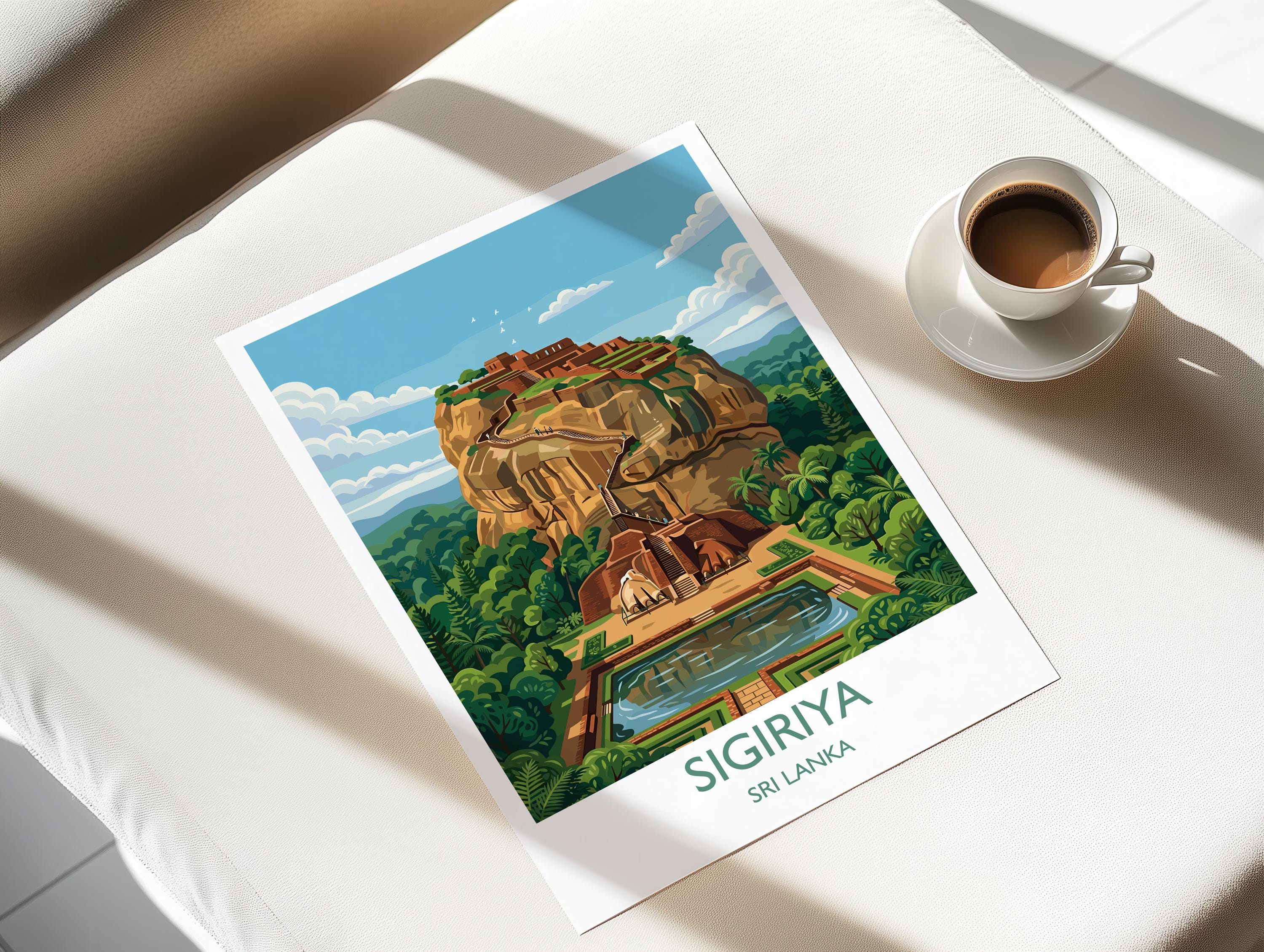 Sigiriya Travel Print Wall ArtTravel Poster of Sigiriya, Sri Lanka Art Lovers Gift, Wall Art Print NQ Media Designs